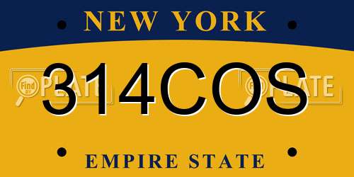 314COS New York License Plate