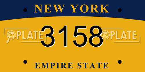 3158 New York License Plate