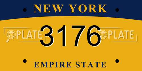 3176 New York License Plate