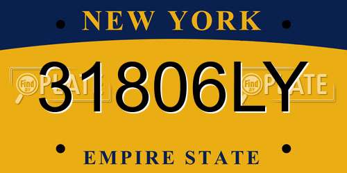 31806LY New York License Plate
