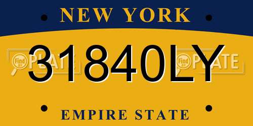 31840LY New York License Plate