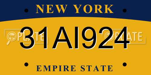 31AI924 New York License Plate