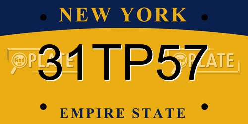 31TP57 New York License Plate