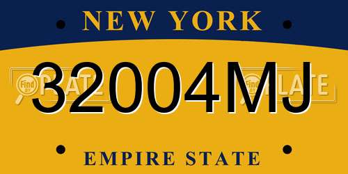32004MJ New York License Plate