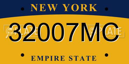 32007MC New York License Plate