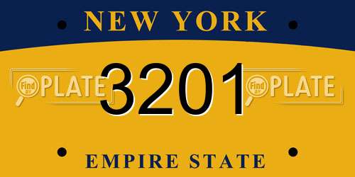 3201 New York License Plate