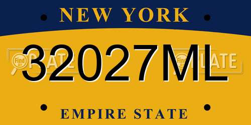 32027ML New York License Plate