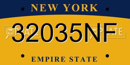 32035NF New York License Plate