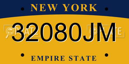32080JM New York License Plate