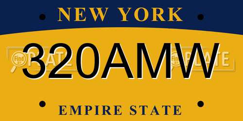 320AMW New York License Plate