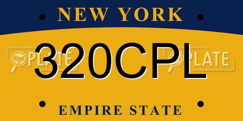 320CPL New York License Plate