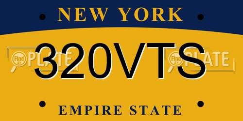 320VTS New York License Plate