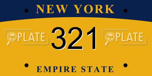 321 New York License Plate