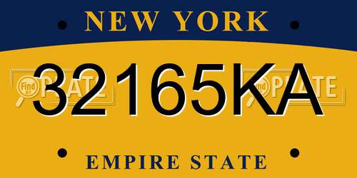 32165KA New York License Plate