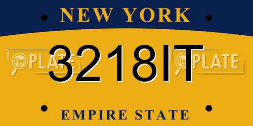 3218IT New York License Plate