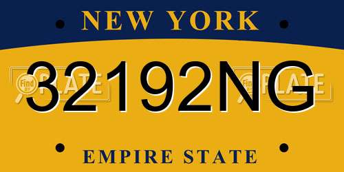 32192NG New York License Plate
