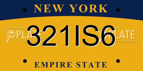 321IS6 New York License Plate