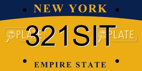 321SIT New York License Plate