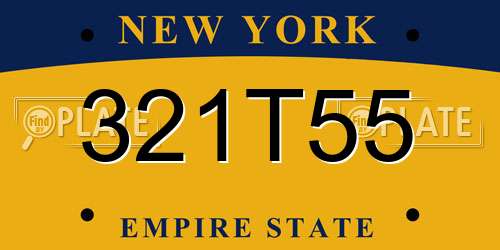 321T55 New York License Plate