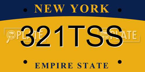 321TSS New York License Plate