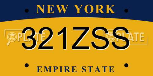 321ZSS New York License Plate
