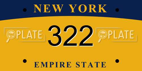 322 New York License Plate