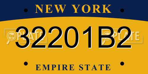 32201B2 New York License Plate