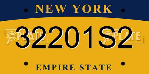 32201S2 New York License Plate