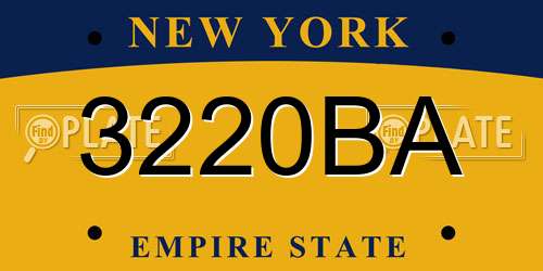 3220BA New York License Plate