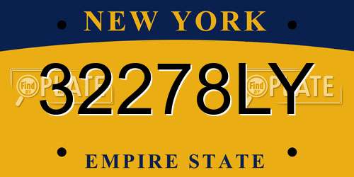 32278LY New York License Plate