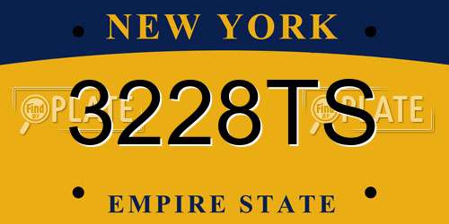 3228TS New York License Plate