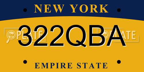 322QBA New York License Plate