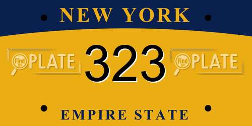 323 New York License Plate
