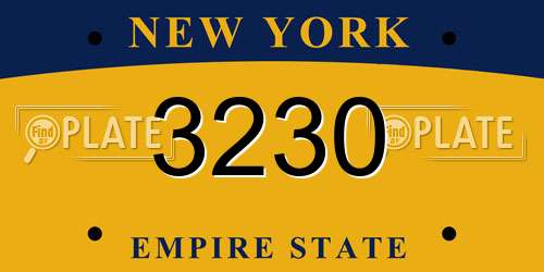 3230 New York License Plate