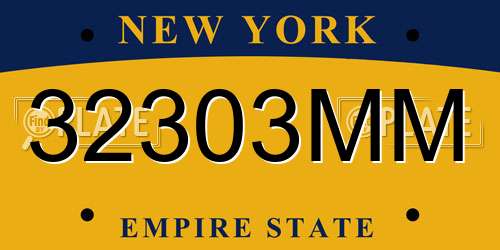 32303MM New York License Plate