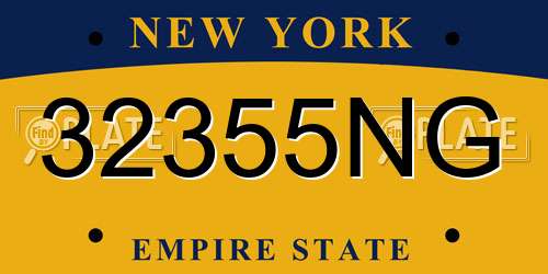 32355NG New York License Plate