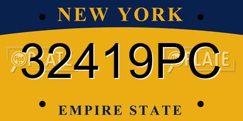 32419PC New York License Plate