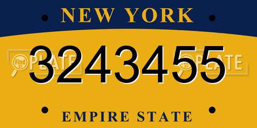 3243455 New York License Plate