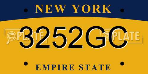 3252GC New York License Plate