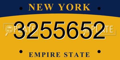 3255652 New York License Plate