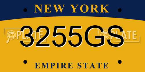 3255GS New York License Plate