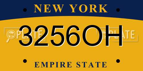 3256OH New York License Plate