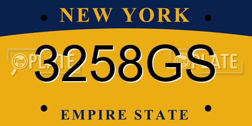 3258GS New York License Plate