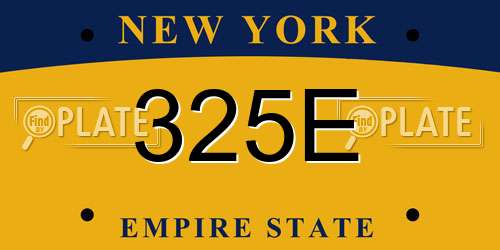 325E New York License Plate