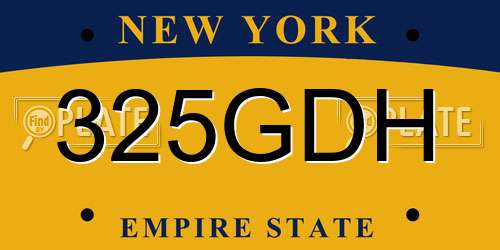 325GDH New York License Plate