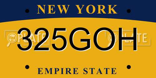 325GOH New York License Plate