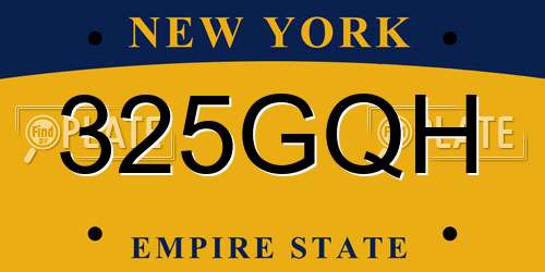 325GQH New York License Plate
