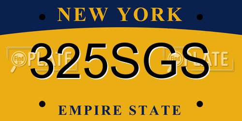 325SGS New York License Plate