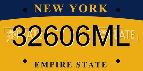 32606ML New York License Plate