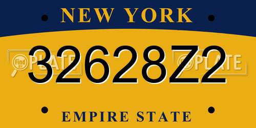 32628Z2 New York License Plate